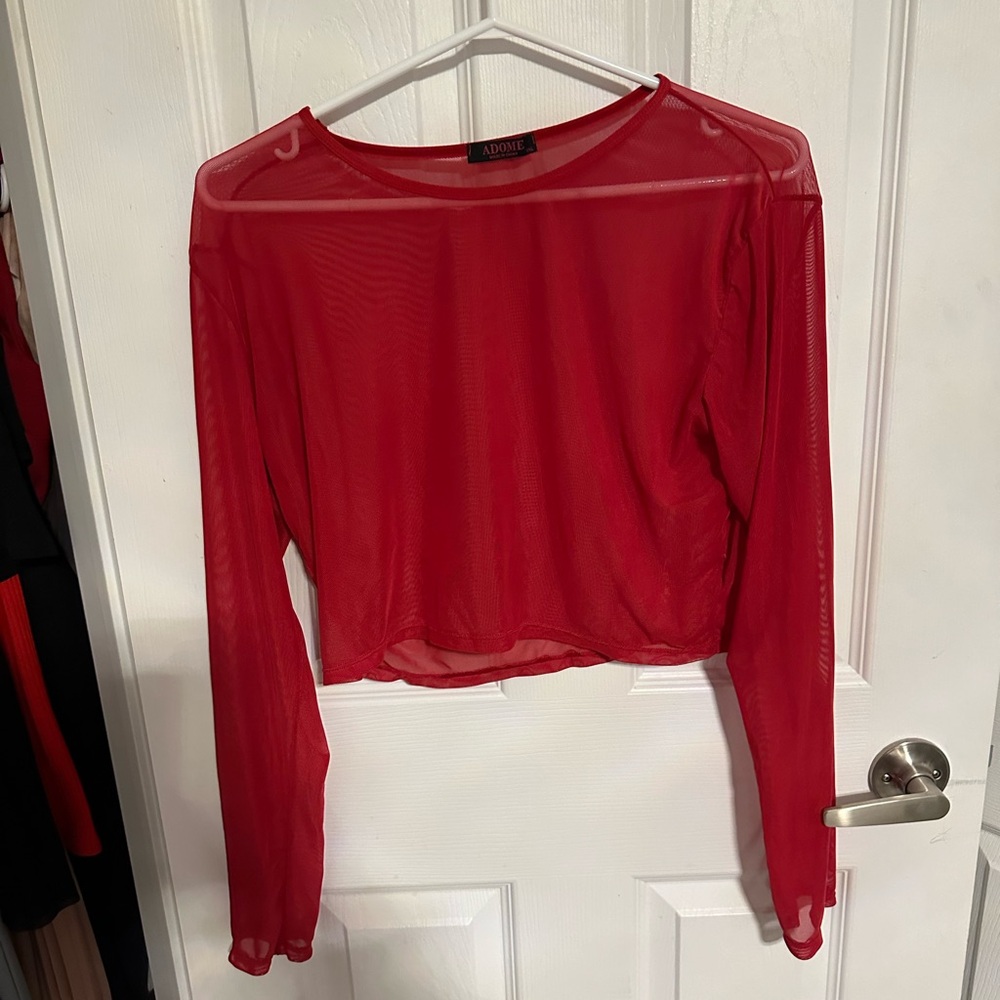 XXL Red Sheer Crop Top